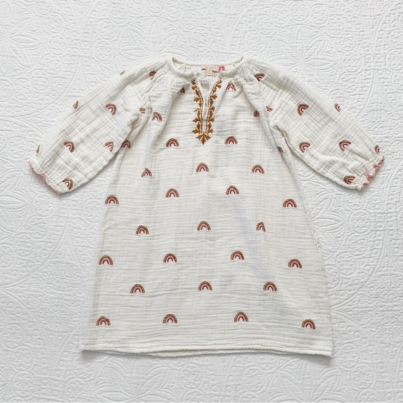 Pink Chicken Other - Pink Chicken Girls Cotton Gauze Ava Dress, Rainbows